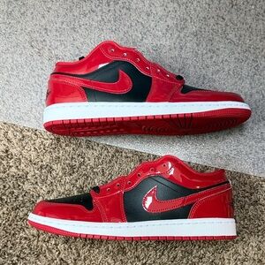 Nike Red and Black Men's Sneakers 
Nike Air Jordan 1 Low